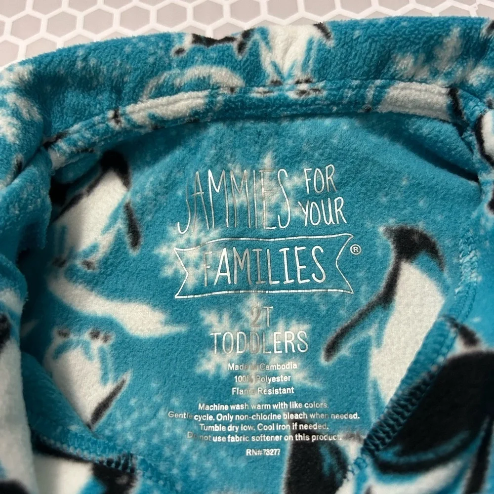 Jammies for your Families Adorable Penguin Print Kids Pajama Set - Blue